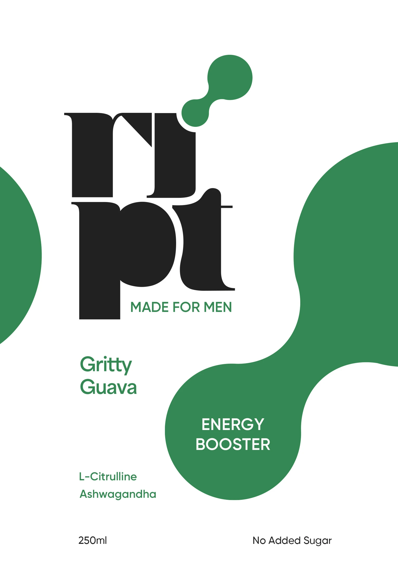 RIPT front label showing the mark, colour and graphic shapes
